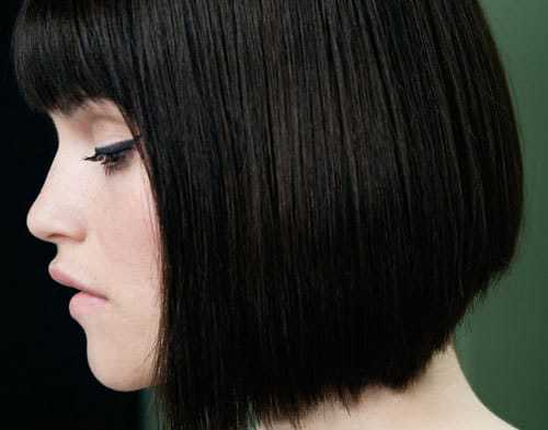 Short Straight Black Hair Color Style