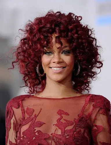 Burgundy Hair Color for Women with Dark Skin 