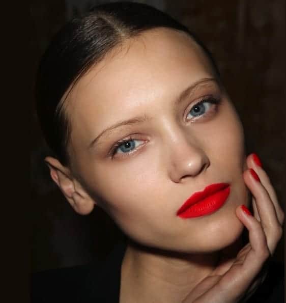 orange red lipstick for olive skin