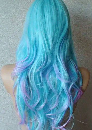 Mesmerizing Aqua Rush Splat Hair Color to Rock